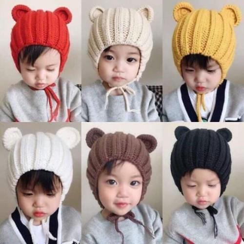 MŨ LEN TAI GẤU CHO BÉ