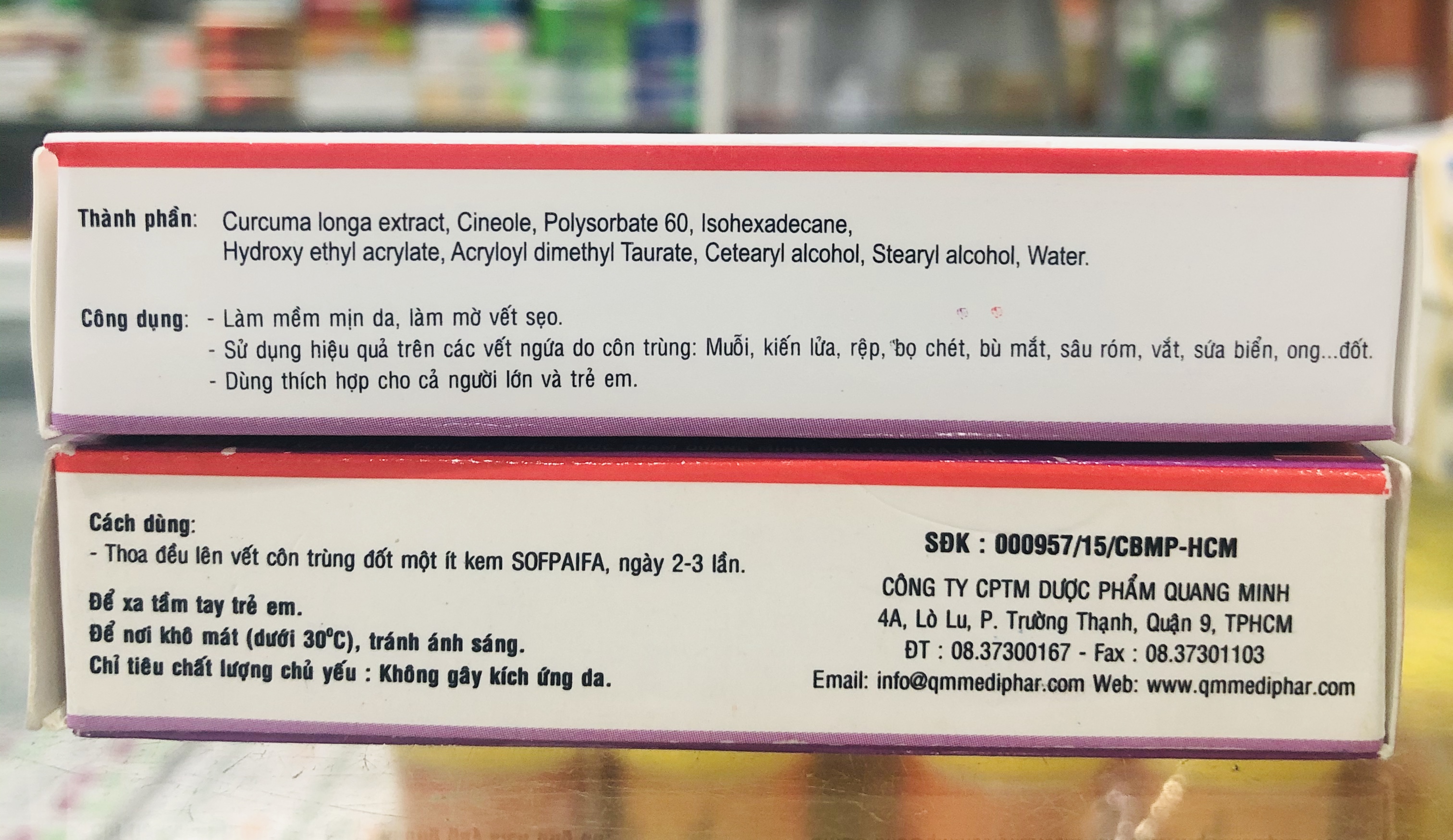 Kem bôi vết ngứa SOFPAIFA - 5gram