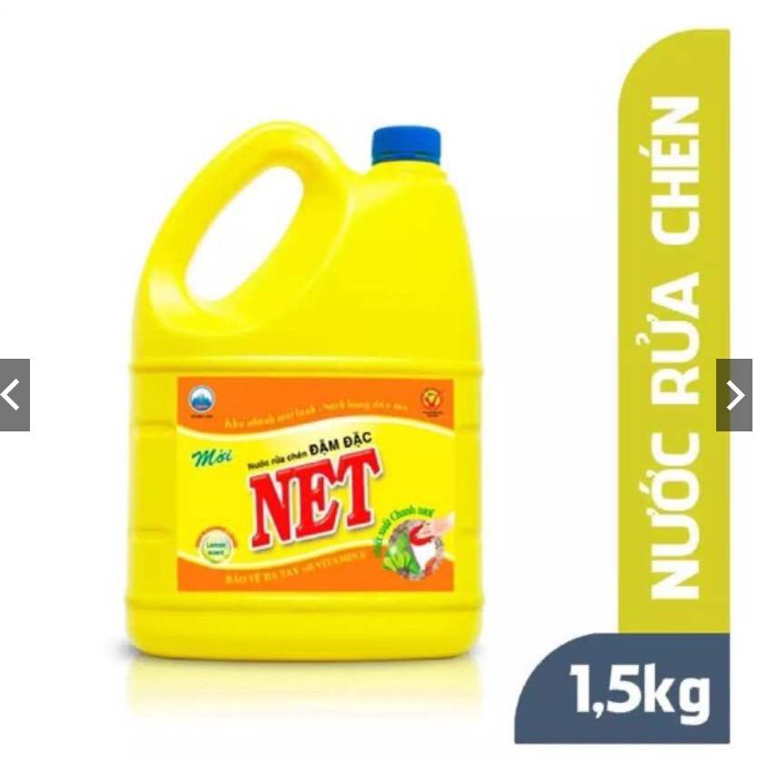 Nước Rửa Chén Đậm Đặc NET Hương Chanh 1,5kg