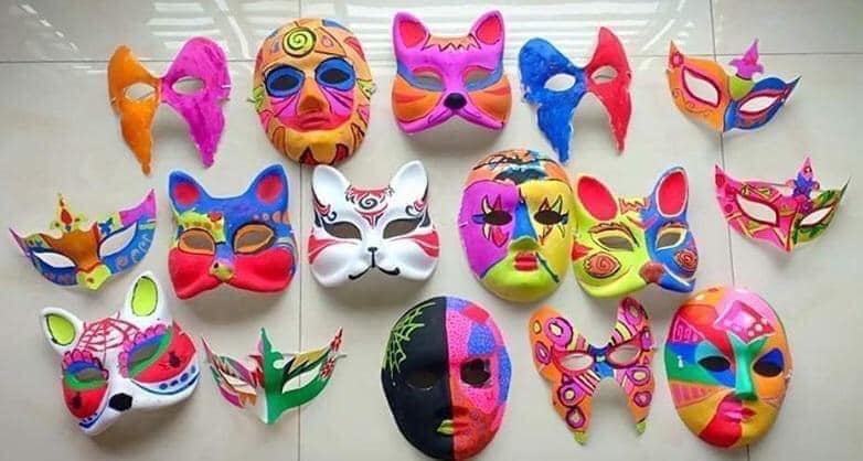 Mặt nạ giấy bồi trang trí Halloween set 50 cái