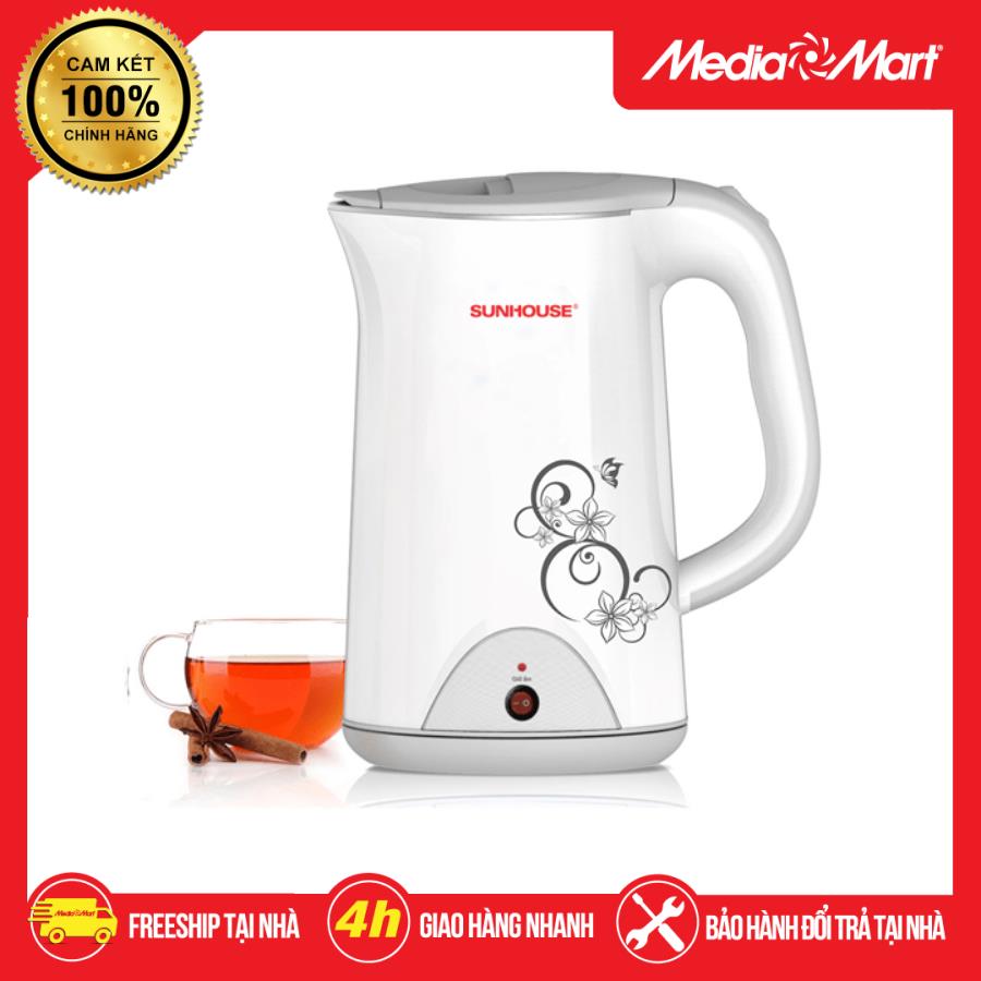 Bình siêu tốc inox 1,7L Sunhouse SHD1388-Trắng/xa