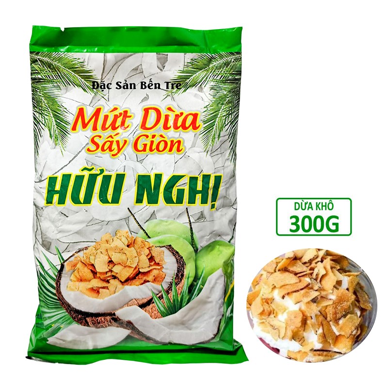 Mứt dừa sấy giòn gói 300gr