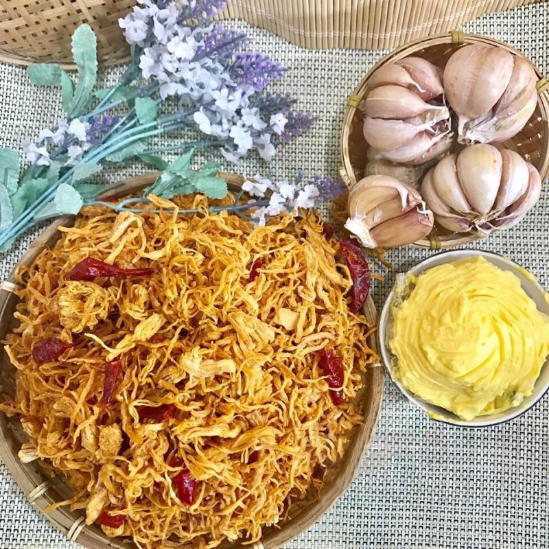 1 kg KHÔ GÀ BƠ TỎI SIÊU NGON