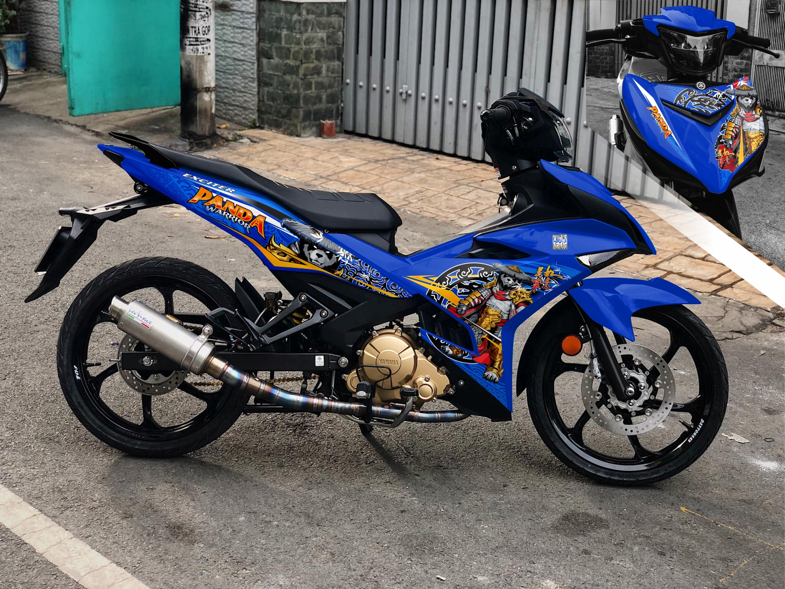 Tem rời Exciter 150 xanh Master Panda New Style Chinese dán xe xanh GP cực ngầu