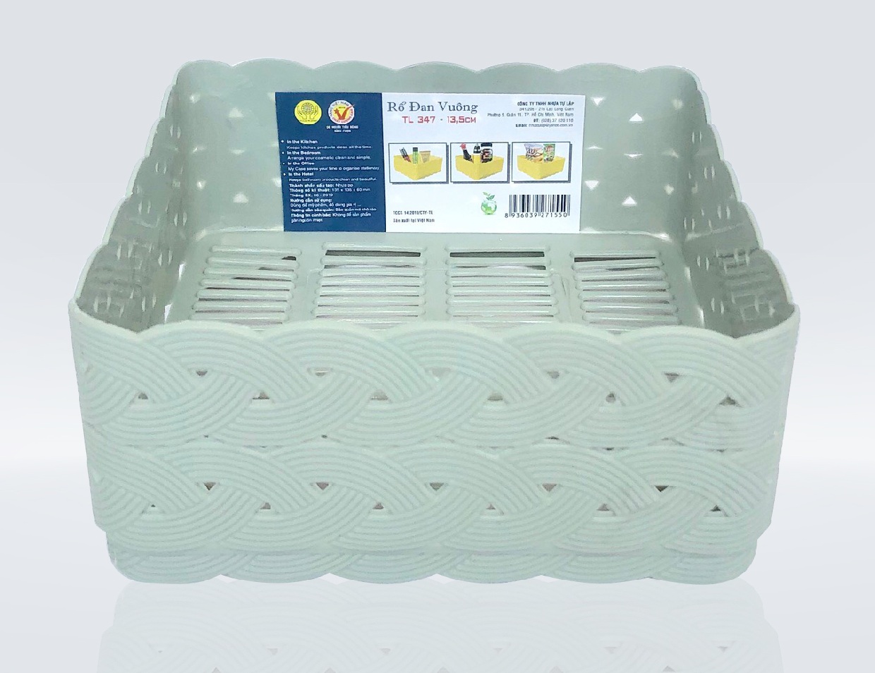 Rổ đan vuông TỰ LẬP TL347 - 13.5cm