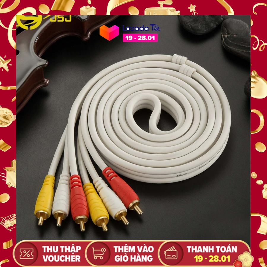 [HCM]Dây Tín Hiệu 6 Đầu Bông Sen ( RCA ) Dài 3m JSJ-6431