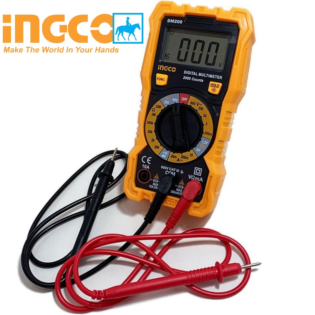 Đồng Hồ Đo Điện Vạn Năng CATII 600V TOTAL INGCO DM200 TMT5360011