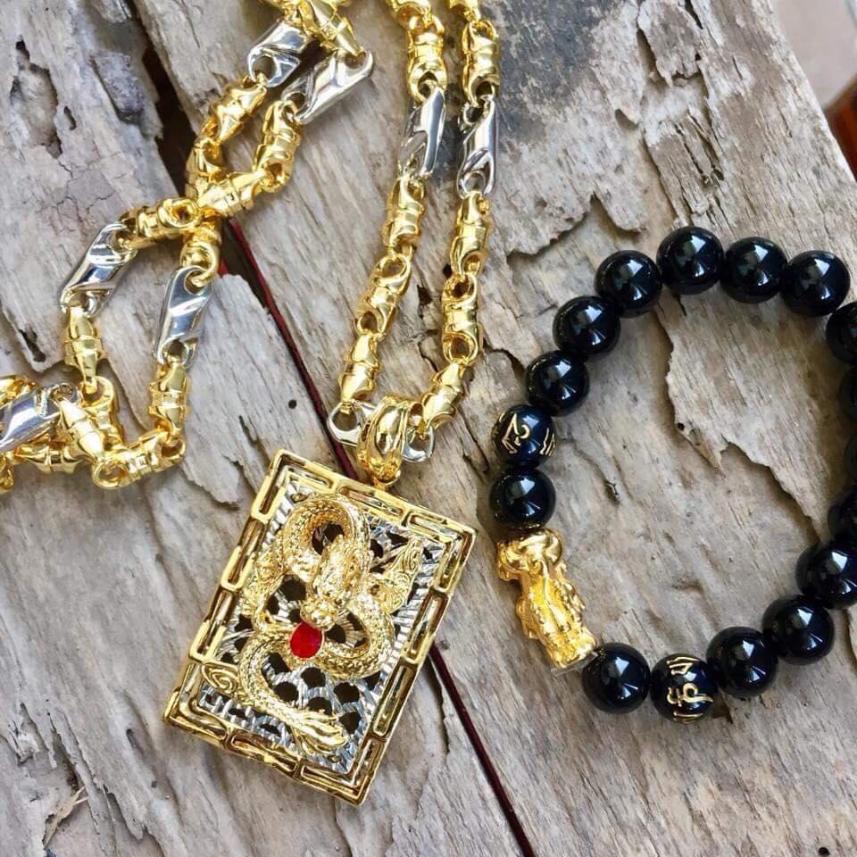 Dây Chuyền Nam Vip Bạc Thái Mạ Vàng, Vòng Cổ Nam Phong Cách | Jewelry Bảo Tín JEW002 ( Màu Vàng)