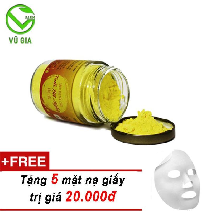 Tinh Bột Nghệ Nguyên Chất Bảo Lộc VG (100gr/hũ) + Tặng 5 Mặt Nạ Giấy Đắp Mặt ( trị mụn trứng cá )