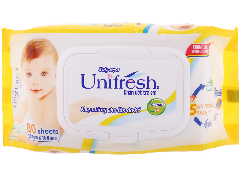 Khăn ướt Unifresh không mùi Vitamin E/ nha đam