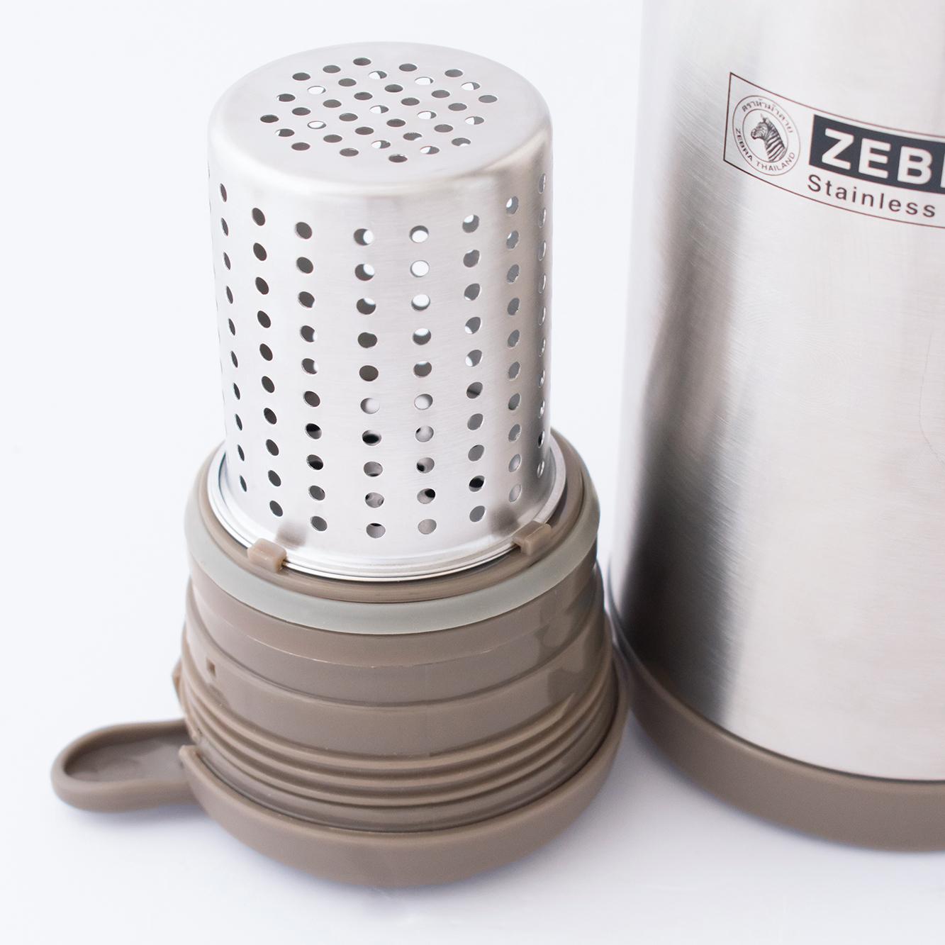 [HCM]Bình giữ nhiệt có vòi rót phễu lượt Zebra 112932 800ml (Xám Bạc)