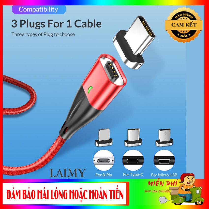 [HCM]TOPK Cáp sạc nam châm cao cấp đầu rời (bạn chọn 1 đầu) Samsung Oppo (Micro) Iphone (Lightning) và Xiaomi (Type C) - LAIMY