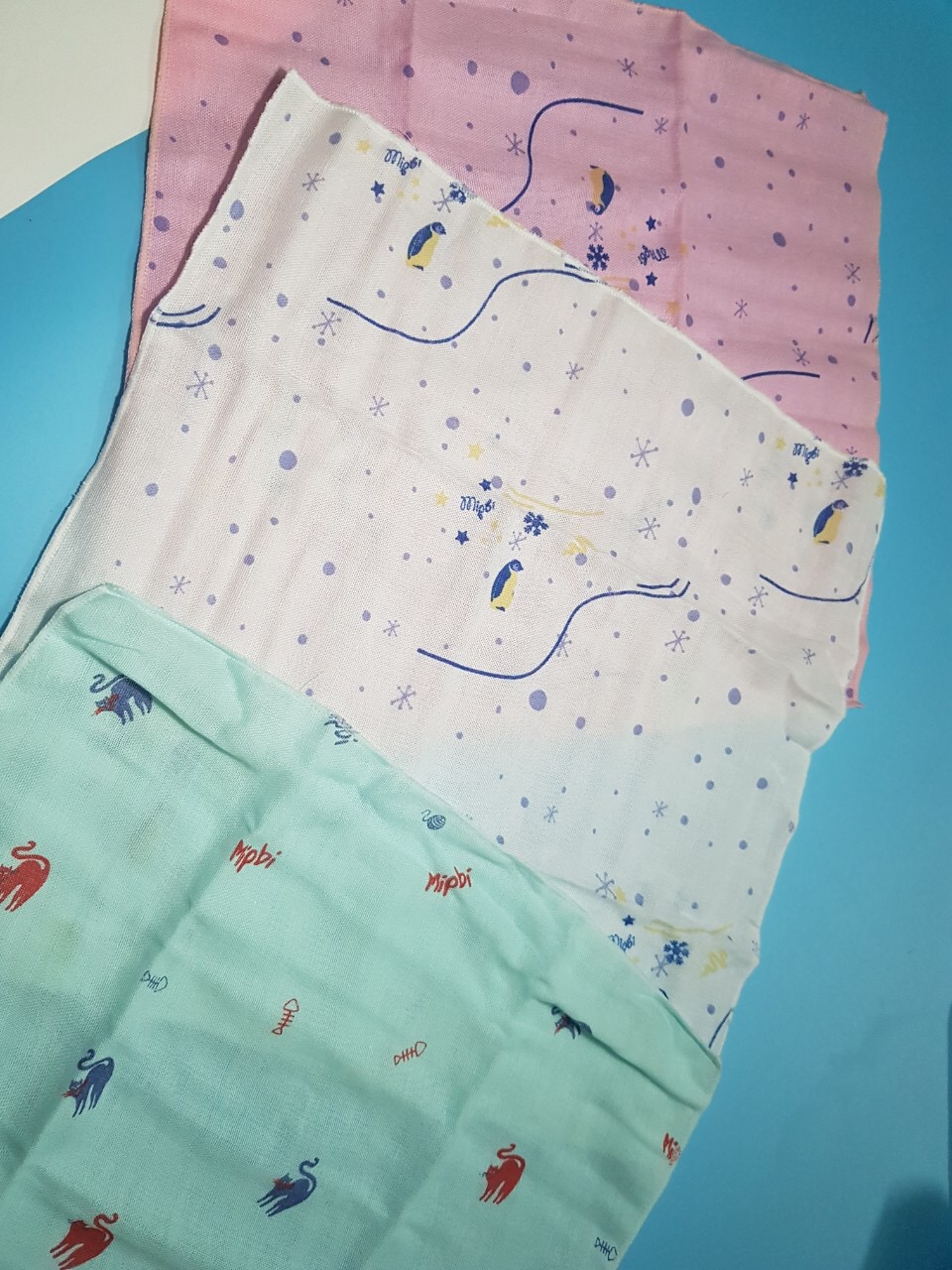 Sét 5 khăn xô sữa màu Mipbi 2 lớp