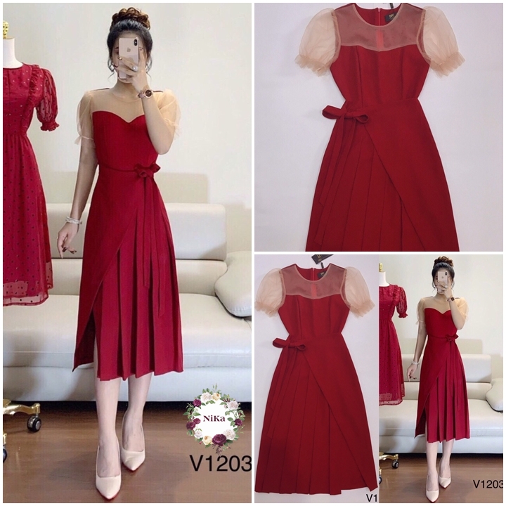 [HCM]ĐẦM ĐỎ DỰ TIỆC SIÊU SANG ĐỦ SIZE SMLXLXXL - VV1203