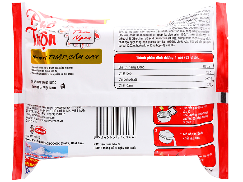 Combo 2 gói phở trộn Đệ Nhất mix 2 vị Bò và thập cẩm