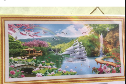 [HCM]Tranh đính đá Thuận Bườm xuôi gió kt 130x65 cm