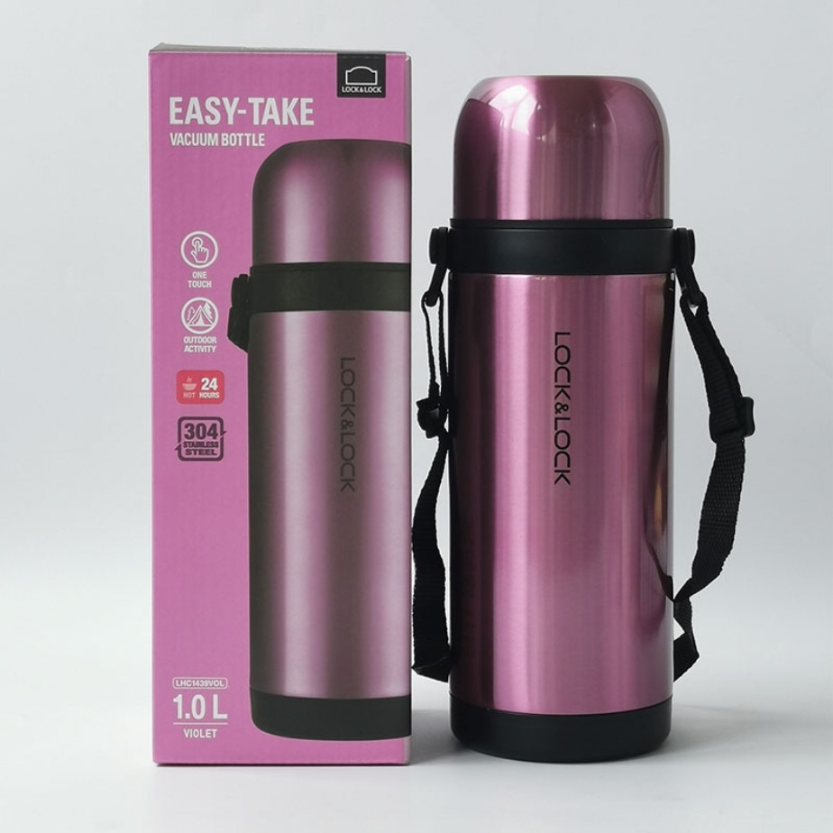 Bình giữ nhiệt cao cấp Lock&Lock Easy Take Vacuum Bottle LHC1439 bằng thép không gỉ dung tích 1L