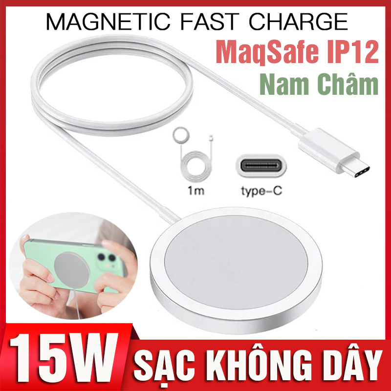 Sạc Nhanh Không Dây 15W Hit Từ Tính ip 12 13 14 Pro Max đế sạc ko dây trên ô tô xe hơi CuuLongstore