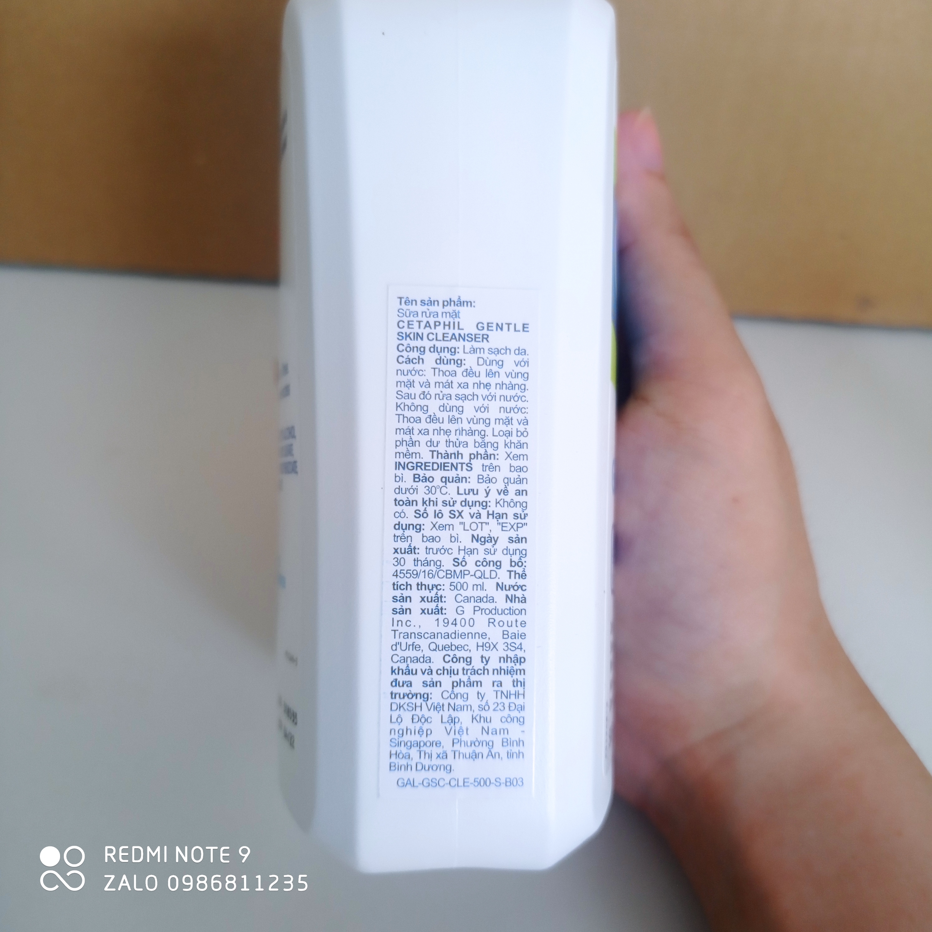 [HCM]HSD 4/22  Sữa rửa mặt Cetaphil 500ml CANADA - [HÀNG CTY có tem phụ TV]