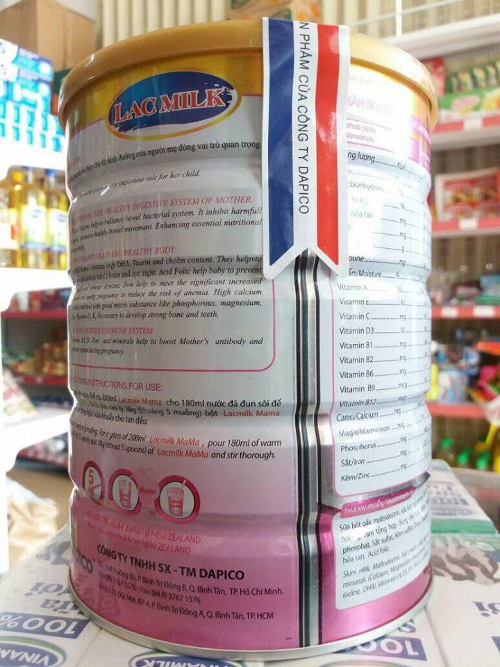 Sữa bà bầu LACMILK MAMA 900G