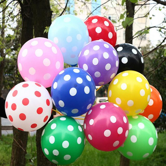 Bong bóng chấm bi 10  (25cm) bịch 10- 25c đủ màu đa dạng