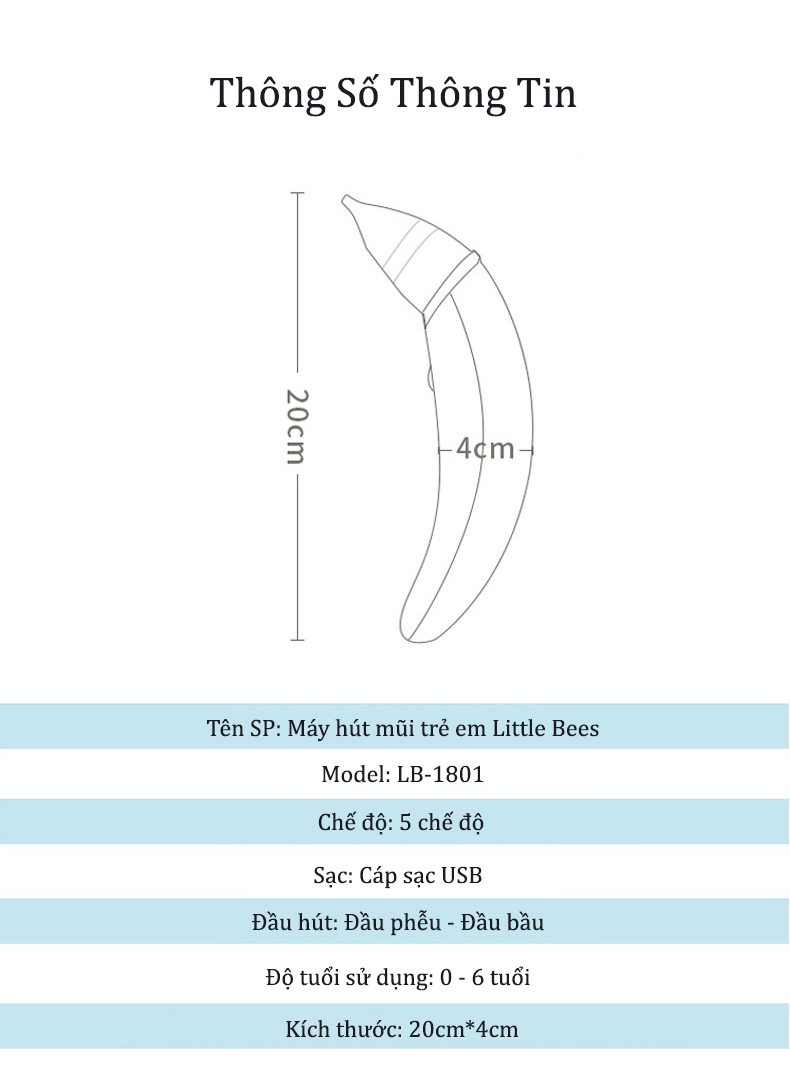 Máy hút mũi trẻ em Little Bees LB-1801