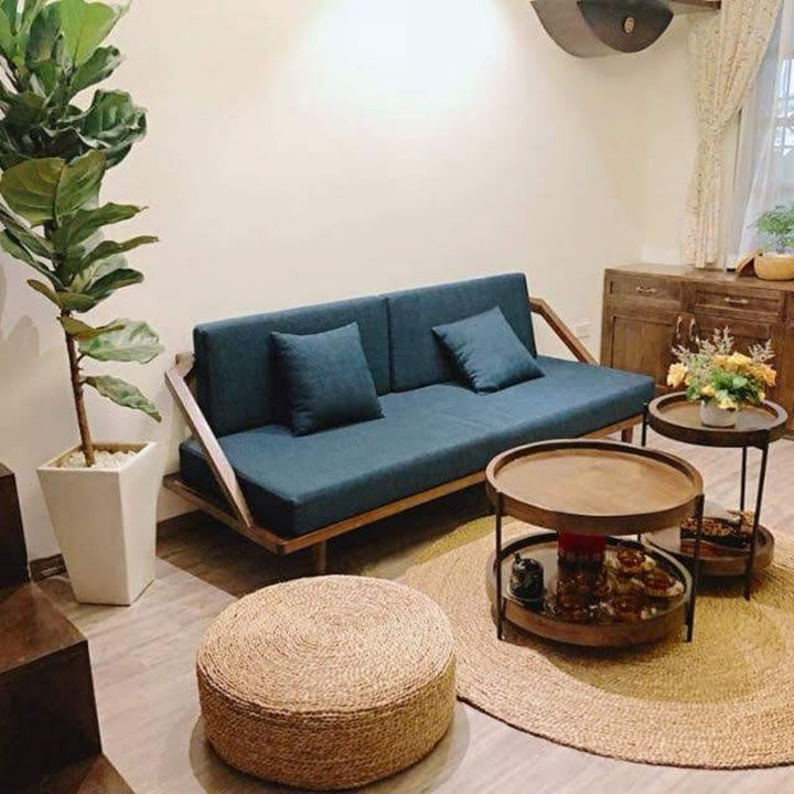 Thảm cói tròn trơn chụp ảnh decor 1m2