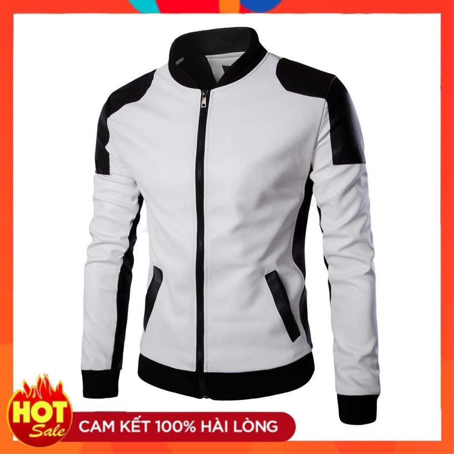 [ Hoàn Tiền 15% ] Áo Khoác Nhẹ Nam Kiêm Chống Nắng Dài Tay Phối Màu Trắng Đen Tinh Tế Phong Cách Thể Thao Trẻ Trung Khỏe Khoắn C-Chat MEN JK 022