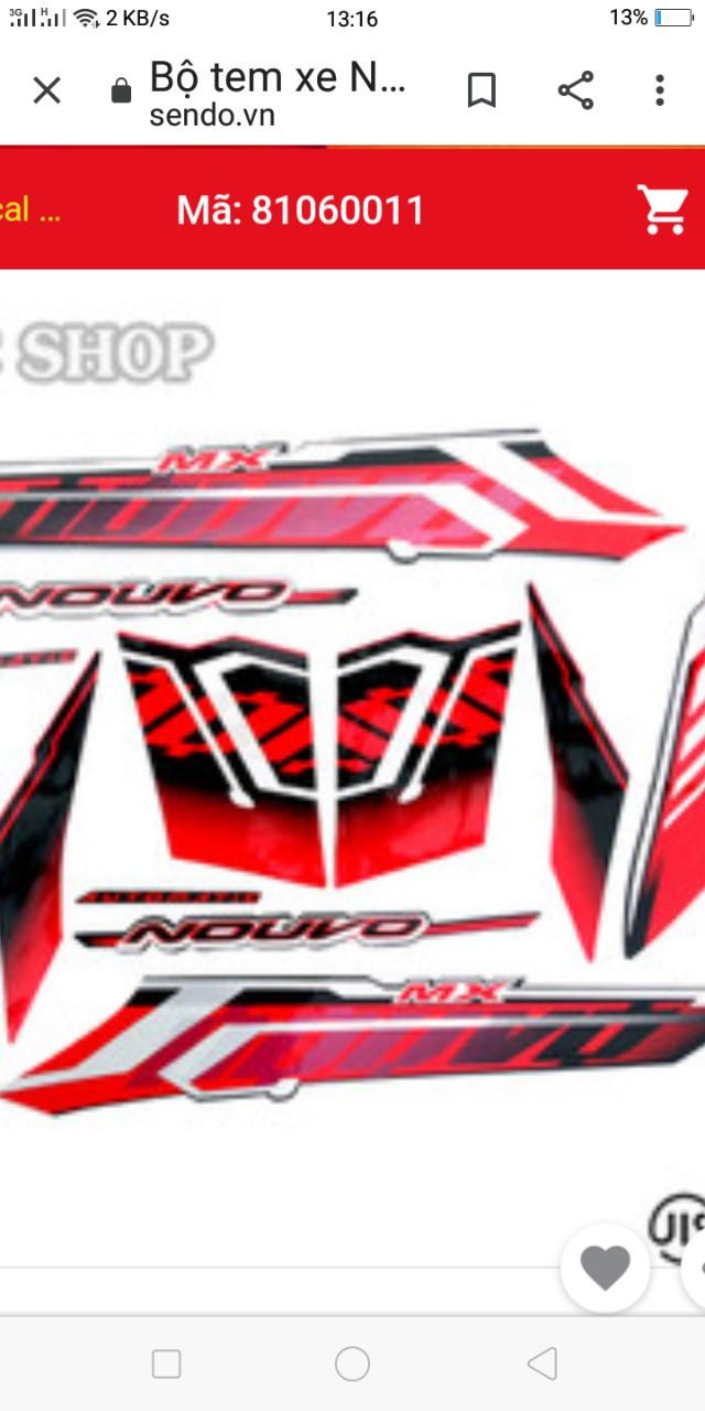 BỘ TEM XE NOUVO MX 2 MÀU ĐỎ