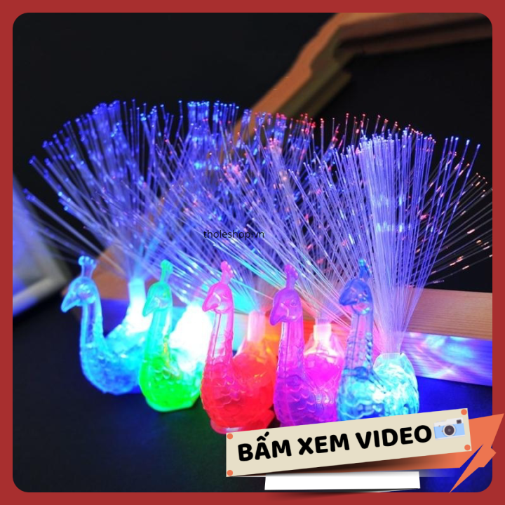 [HCM]Nhẫn đeo tay - Nhẫn đeo tay hình con công phát sáng nhẫn có đèn Led phát sáng độc đáo hình con công - Đồ chơi trẻ em [RẺ VÔ ĐỊCH]