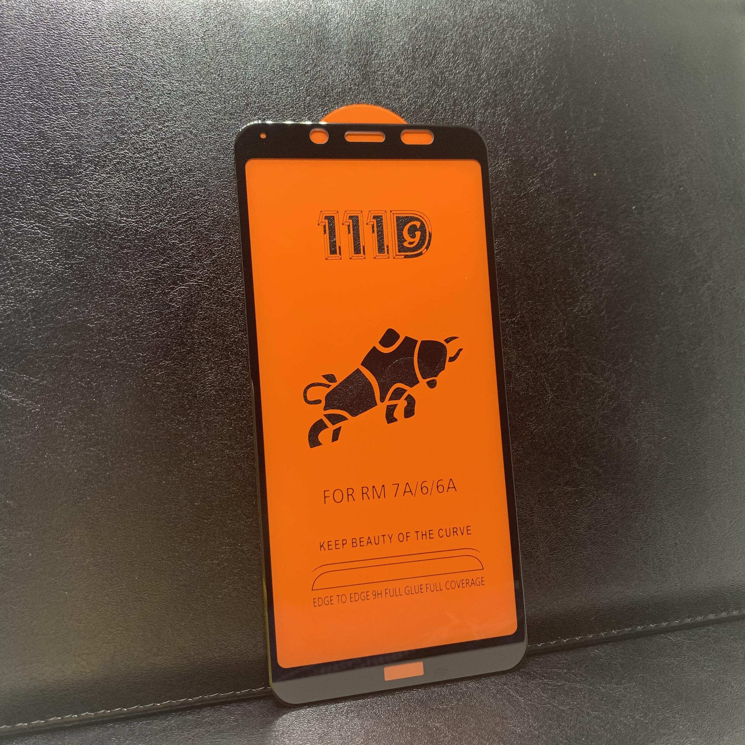 [HCM]Kính Cường Lực 111D Xiaomi Redmi 7A / 6 / 6A Đen Full Keo Full màn hình