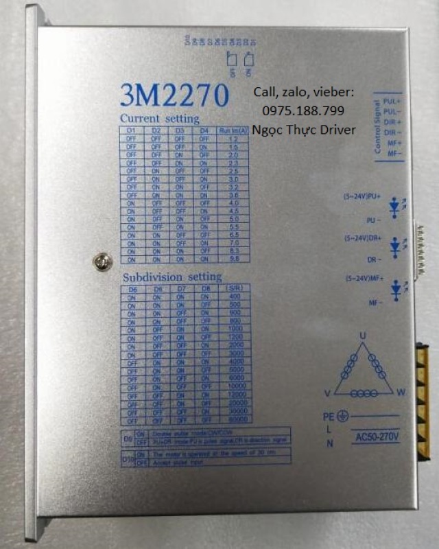 trình điều khiển động cơ bước ba pha AC220V 9.8A 3M2270