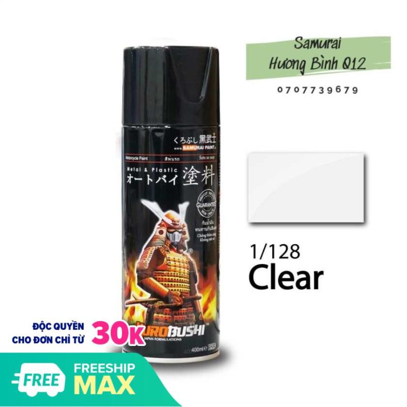 Sơn xịt Samurai Bóng - 128 (không màu) (400ml) ( giúp bảo vệ màng sơn và tăng độ sáng bóng cho bề mặt)