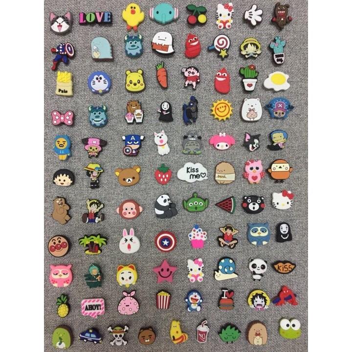 Combo 50 Jibbitz / Stickers 2D gắn dép Crocs