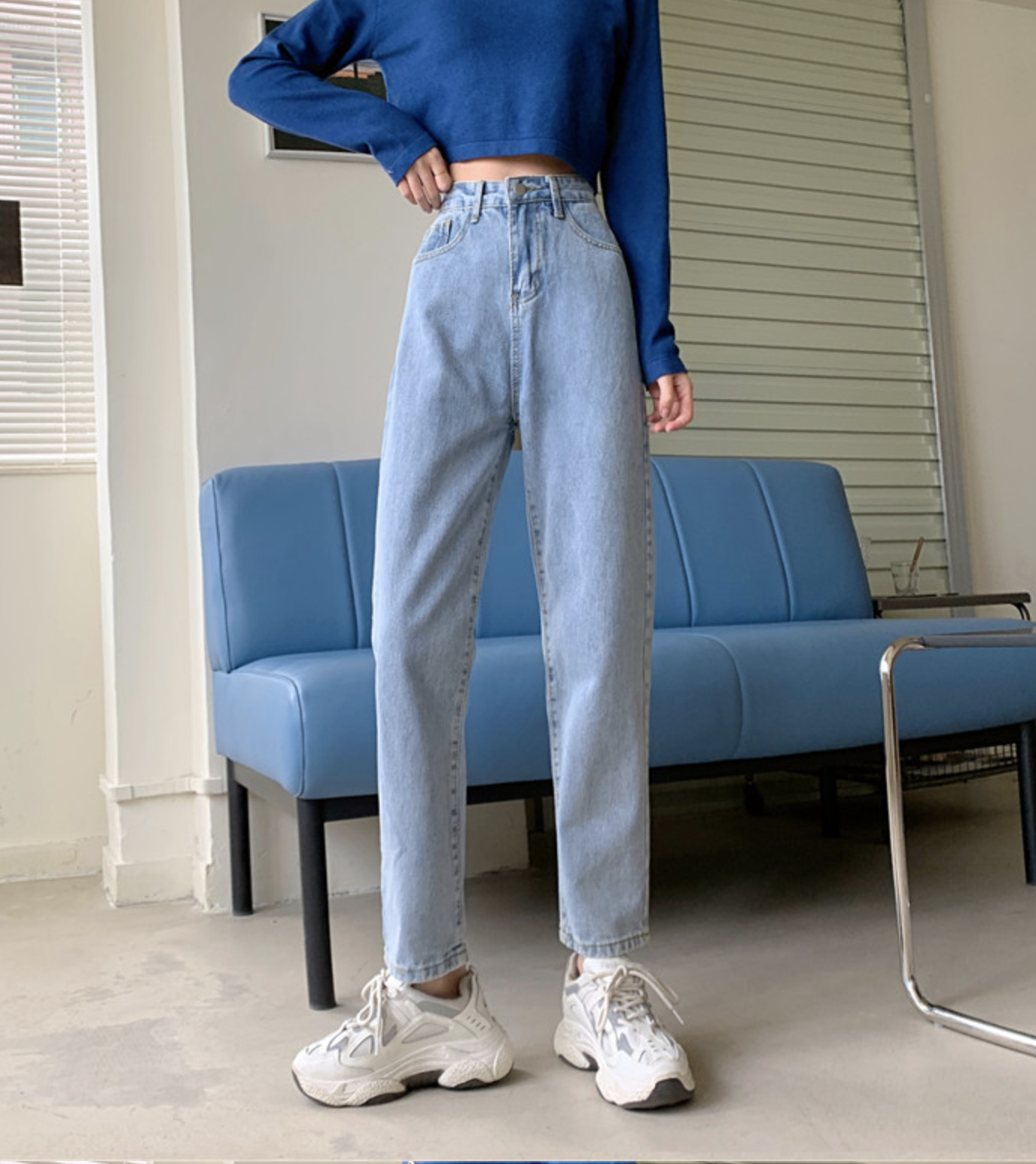 (Ảnh thật tự chụp) Quần jeans nữ baggy màu xám cạp Bình thường Vải Denim không Eo co giãn ống Nhỏ THE COOKIES JEANS