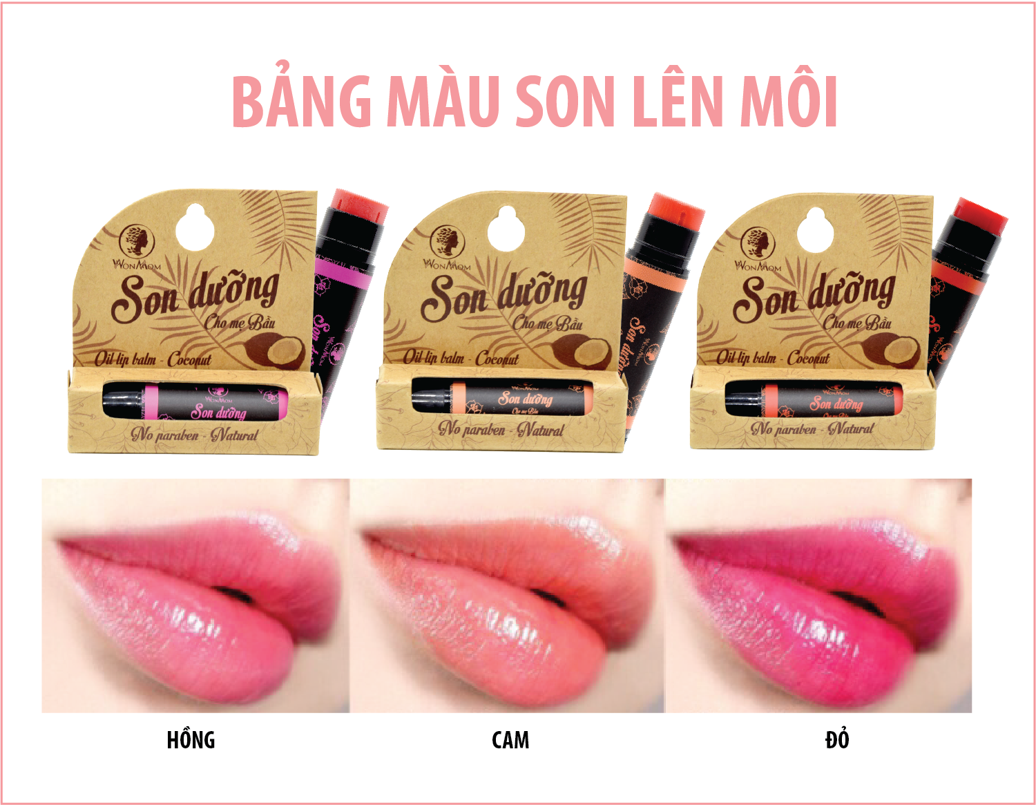 Son dưỡng môi Wonmom cho mẹ bầu ( Thỏi 5g)