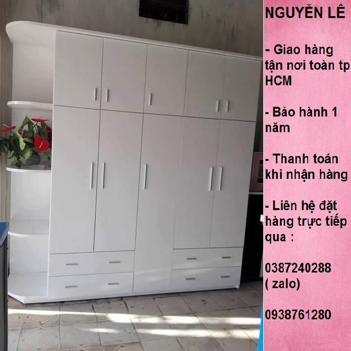 tủ nhựa kèm kệ ngang 2m4 cao 2m2