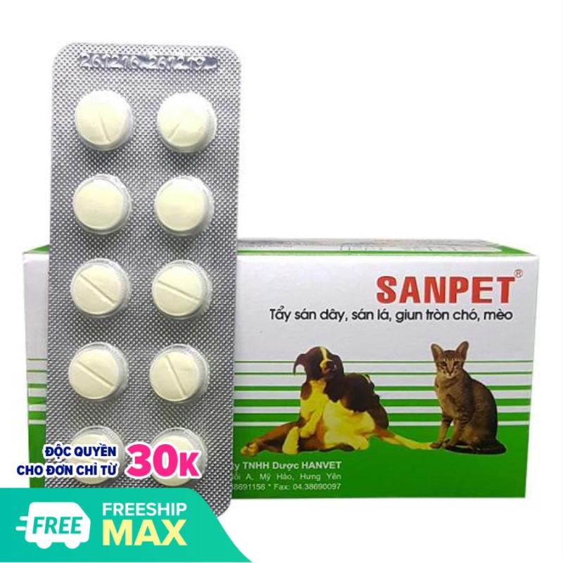 HN- 2 viên XỔ GIUN SANPET -( 303) tẩy giun chó / tẩy sán chó / tẩy giun chó mèo / xổ giun chó mèo / so lai cho /-HP10522TC