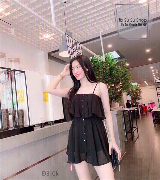 [HCM]ĐẦM HAI DÂY ĐÍNH NÚT SIÊU XINH