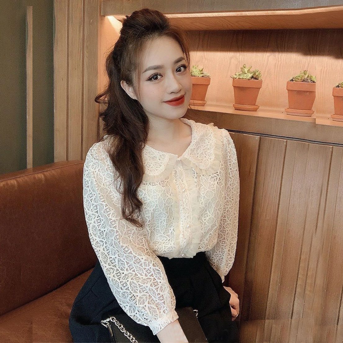 Áo sơ mi ren nữ công sở