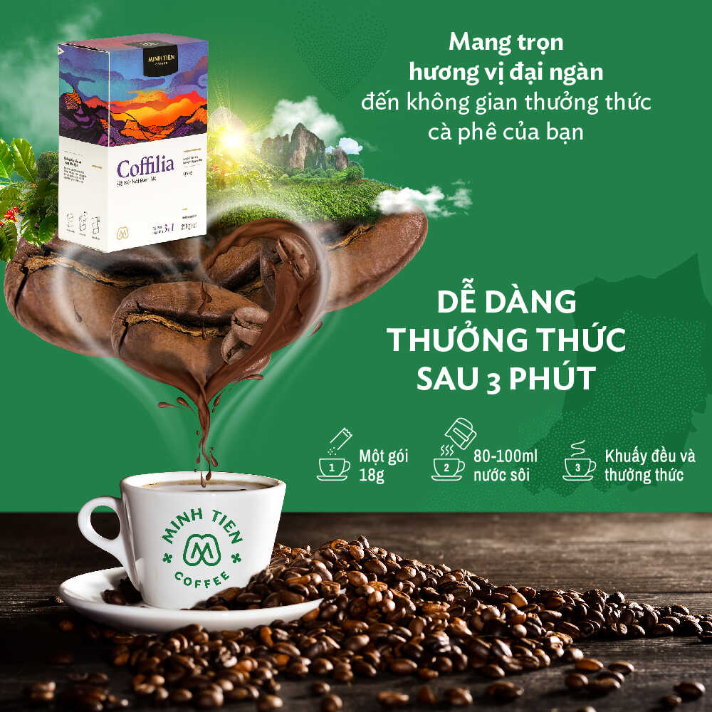 Cà phê hòa tan Coffilia  3in1 - Vị nhẹ 216g ( 18gx12 gói)