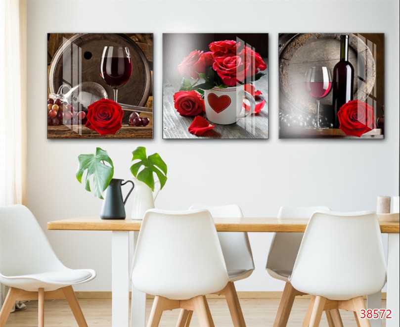 Tranh treo tường phòng bếp/3D gỗ Hàn Quốc sang trọng, hiện đại PB07