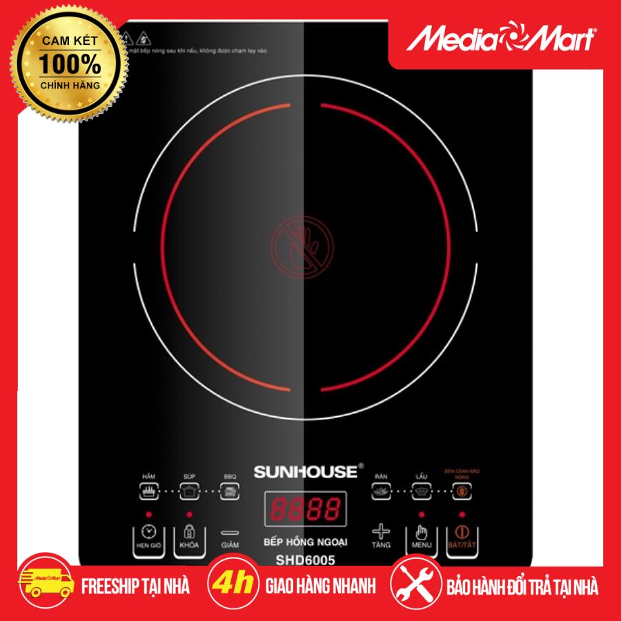 Bếp hồng ngoại cảm ứng Sunhouse SHD6005 (kèm vỉ)