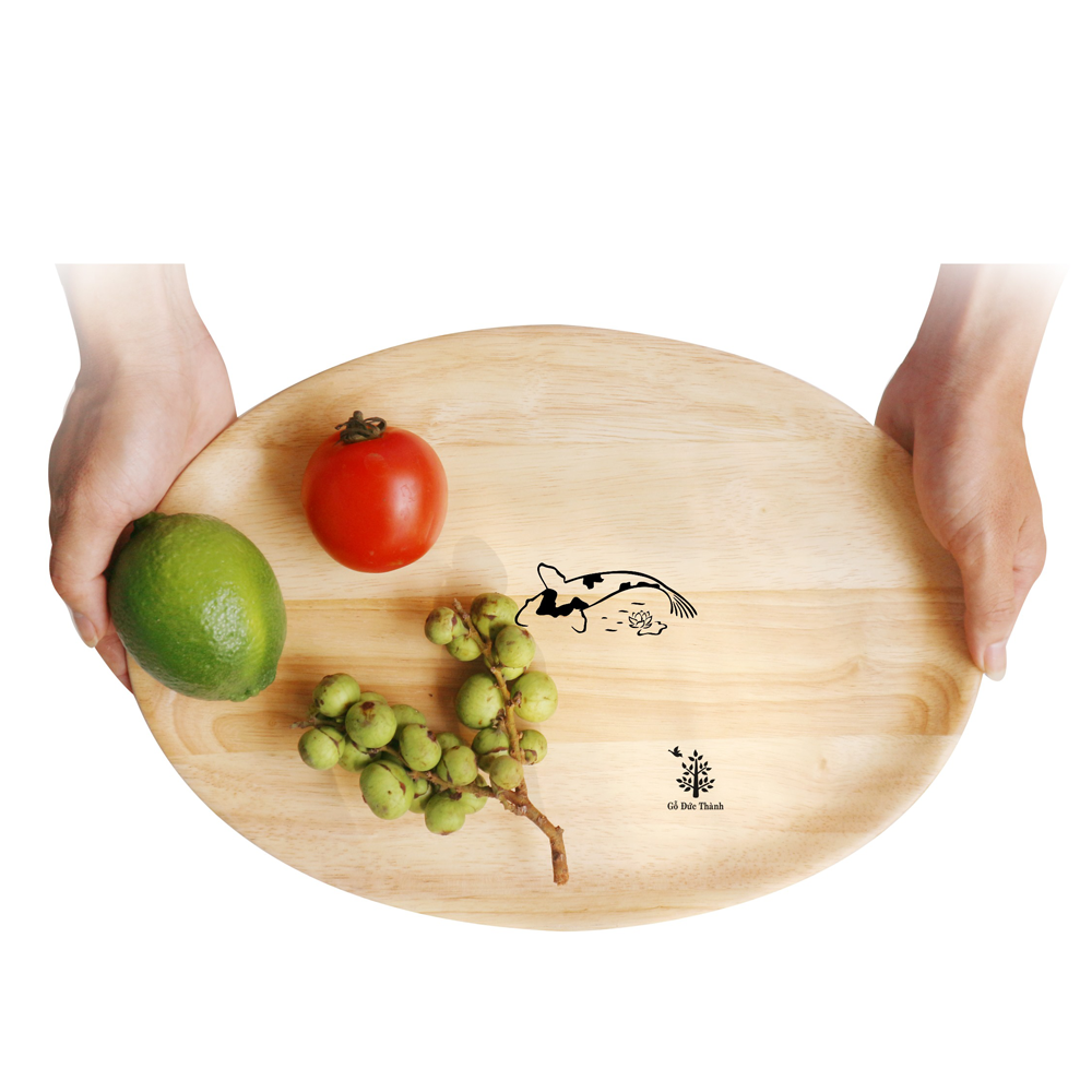 Medium Size Oval Wooden Plate Duc Thanh Wood 27131