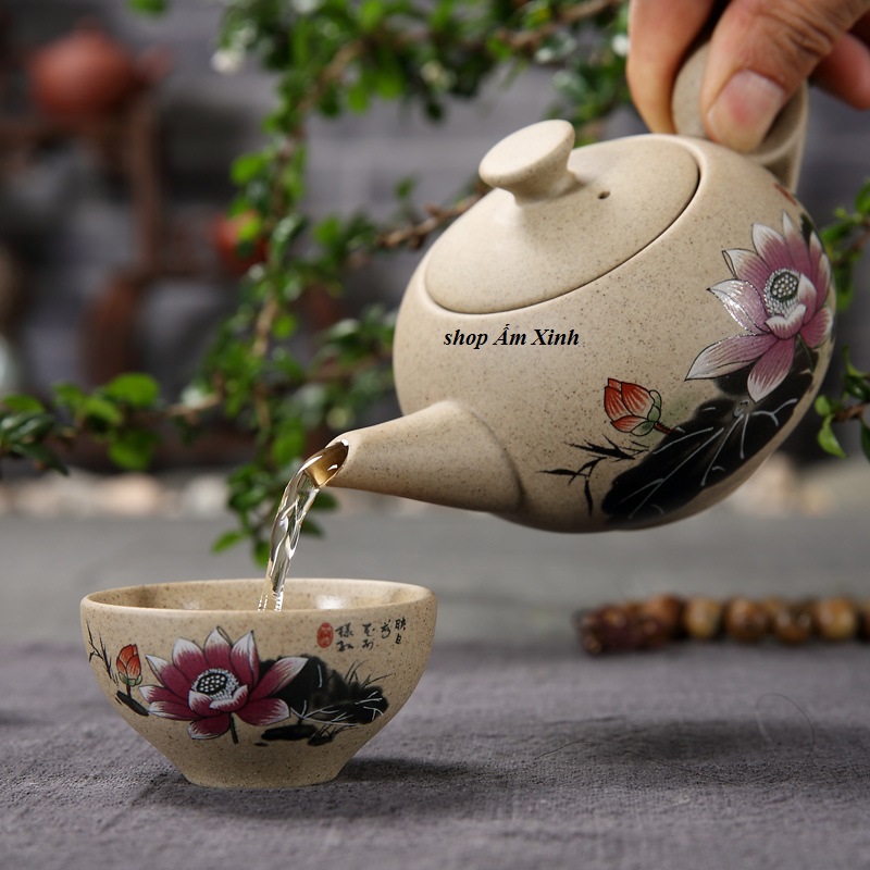 Bộ ấm chén pha trà Hoa Sen