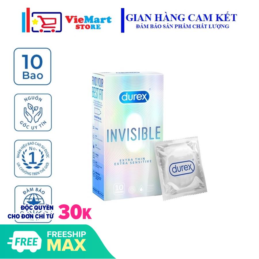Bao cao su Durex Invisible Extra Sensitive 10 bao / hộp
