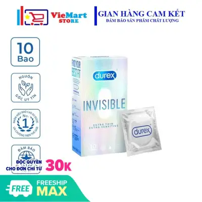 [HCM]Bao cao su Durex Invisible Extra Sensitive 10 bao / hộp