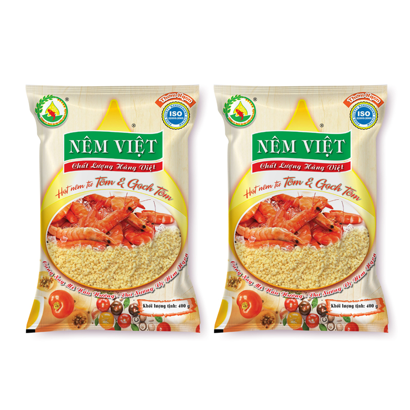 Combo 2 gói 400gr hạt nêm Tôm và gạch Tôm tặng kèm hộp giấy
