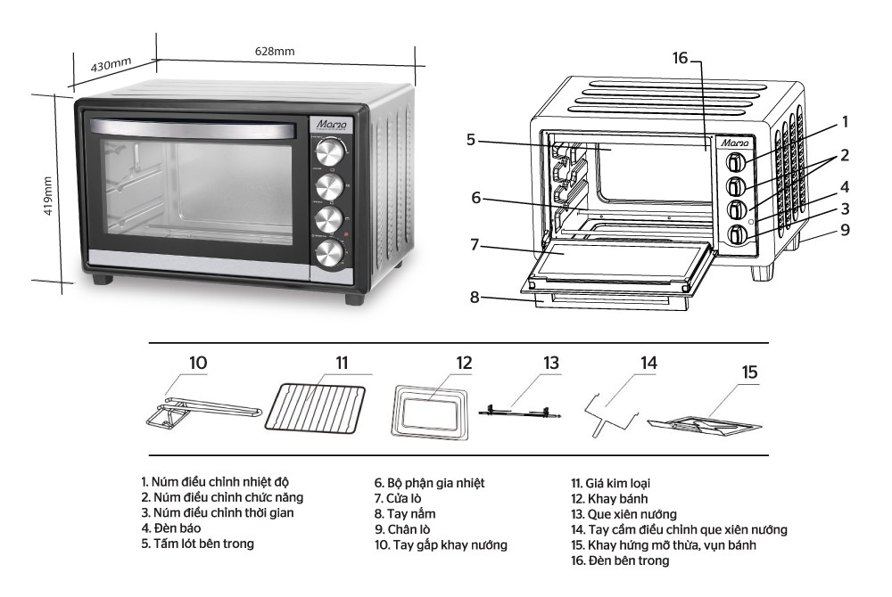 LÒ NƯỚNG SUNHOUSE SHD 4250S 50L
