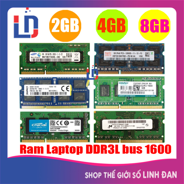 Ram laptop 8GB 4GB 2GB DDR3L bus 1600 PC3L 12800S (hãng ngẫu nhiên) samsung hynix kingston micron ... LTR3 TH - SSD
